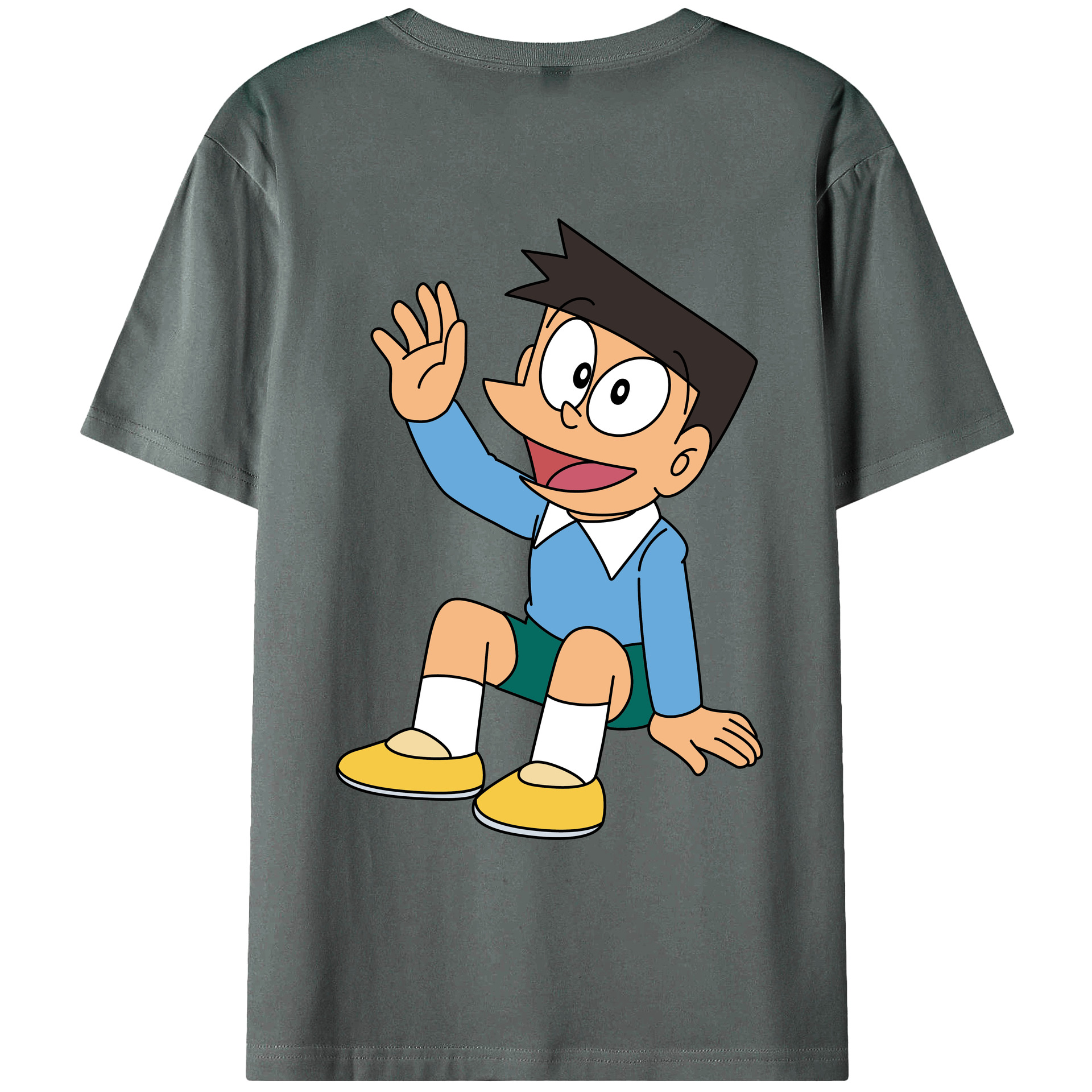 （画像用） ドラえもん 骨川 スネ夫 Doraemon Honekawa Suneo 綿100％ メンズ半袖Tシャツ（バックプリント） 通気性
